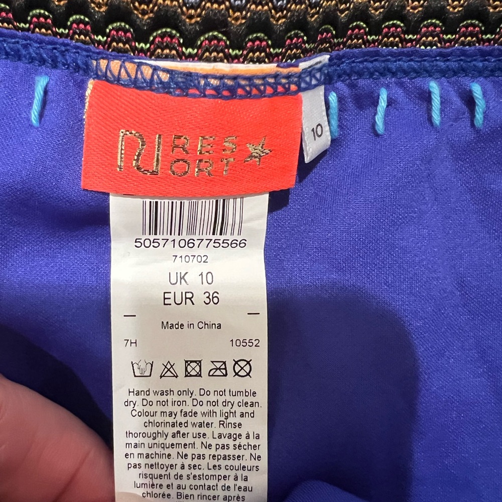 NWOT River Island 2PC Bikini | Top 8 | Bottom 10 | Blue w/ Pink Trim | Liner On - Picture 7 of 8